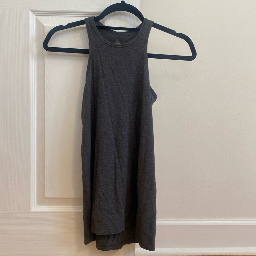 Lululemon dark grey open back top.  Size 2.